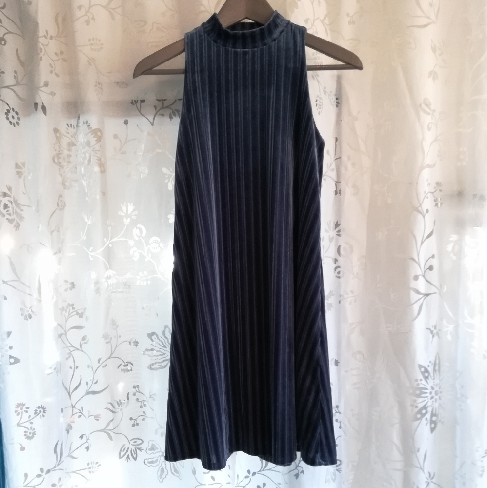 Luxurious Blue Velvet Dress